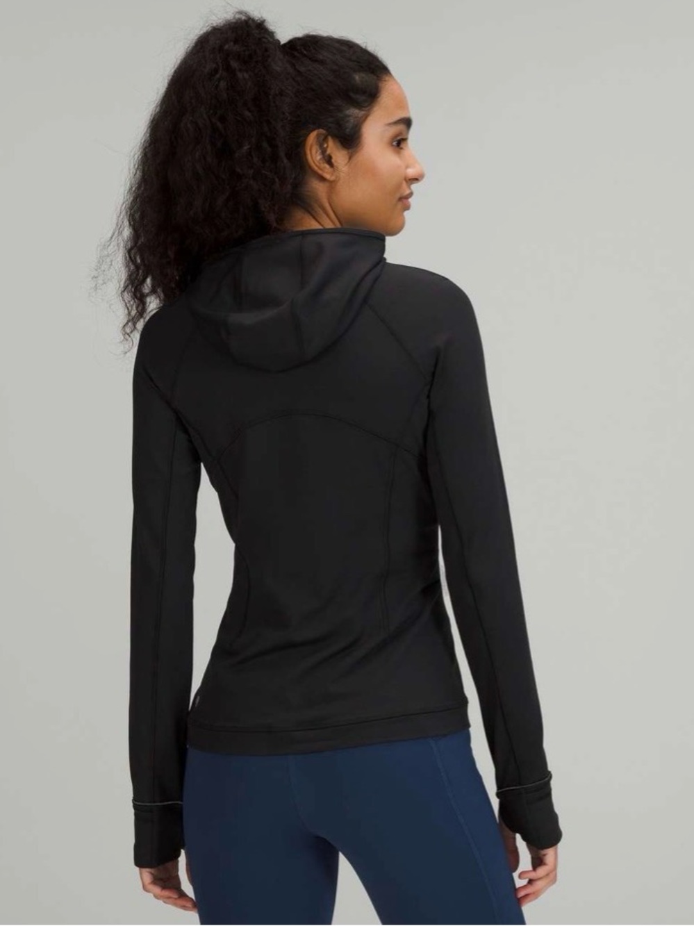 Lululemon “It’s Rulu Run” Long Sleeve Hooded Black Base Layer with Thumb Holes